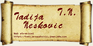 Tadija Nešković vizit kartica